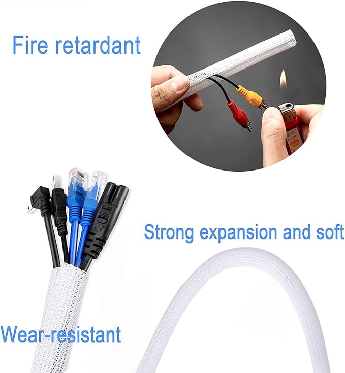 QCSIW 3/4"-25ft Braided Cable Sleeve Protector - Image 7