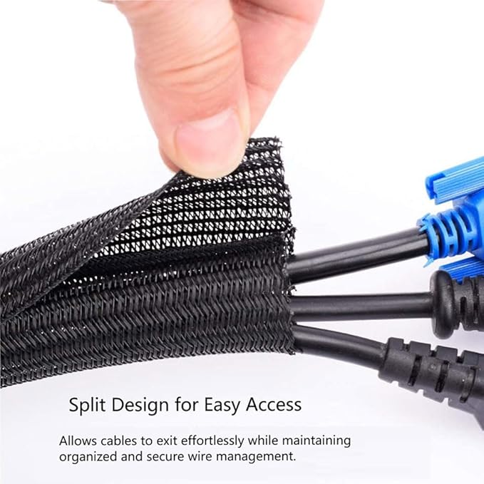 QCSIW 1/2"-10ft*2pcs Black/White Cable Sleeve - Image 7