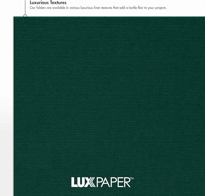 LUXPaper 9.5" x 12" Certificate Holders | Green Linen | 100lb. Cover | 25 Qty - Image 6