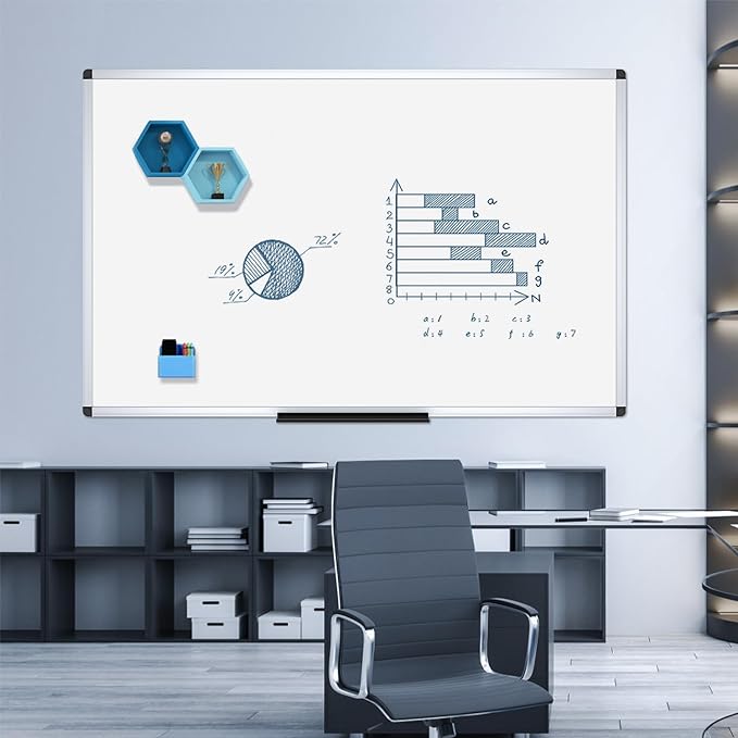 VIZ-PRO Dry Erase Board/Magnetic Whiteboard, 96 x 40 Inches, Large Wall Mounted - Image 7