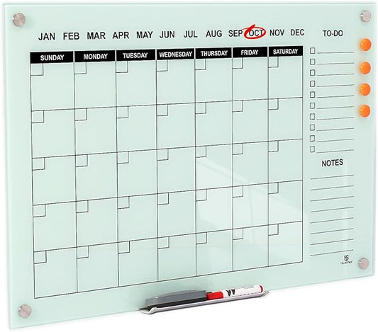 TSJ OFFICE Glass Calendar Whiteboard by TSJOFFICE