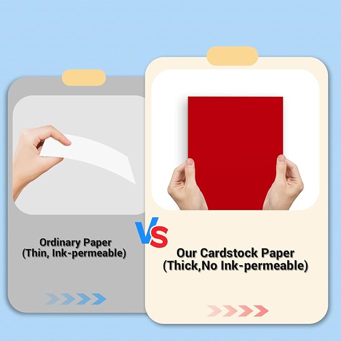 Cardstock 8.5 x 11, 10 Colors Colored Printer Paper 75 lb/200 gsm, 40 Sheets - Image 4