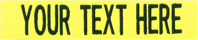 Custom Uniform Name Tapes Solid Colors. Neon Yellow Fabric, 4 Inch Sew on by NORTHERNSAFARI