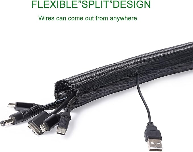 QCSIW 25ft - 1/2 inch Cord Protector, Split Sleeve Cable Management, Heavy Duty - Image 9