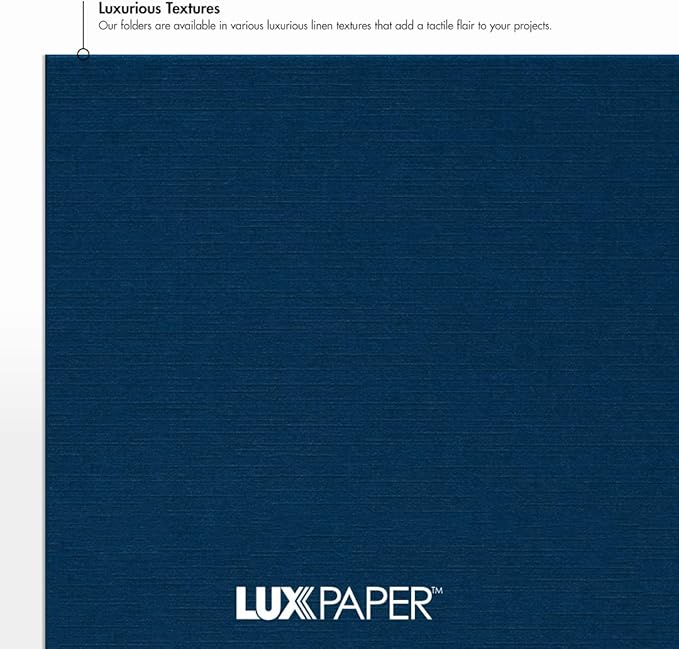 LUXPaper 9.5" x 12" Certificate Holders | Nautical Blue Linen | 100lb. Cover | - Image 5