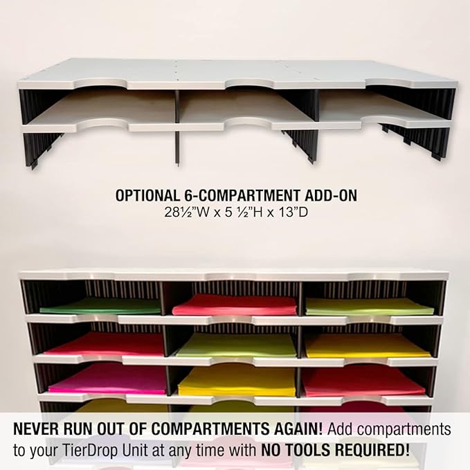 Desktop Organizer 12 Letter Tray Sorter Plus Riser Storage Base & 3 Storage - Image 5