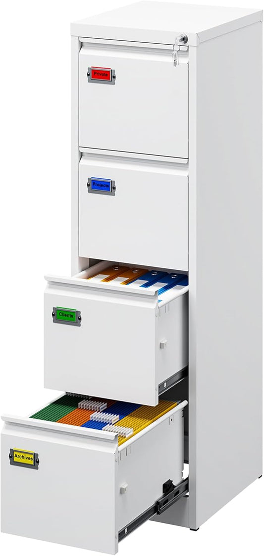 PEUKC 4-Drawer File Cabinet, 16.3" Deep Vertical Filing Cabinet by PEUKC