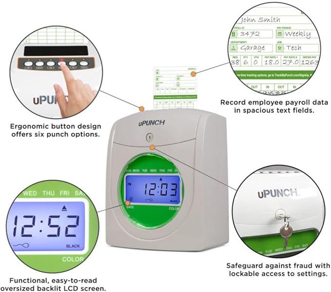 uPunch HN3540 Complete Small Business Start-Up Kit: AutoAlign Time Clock System - Image 5