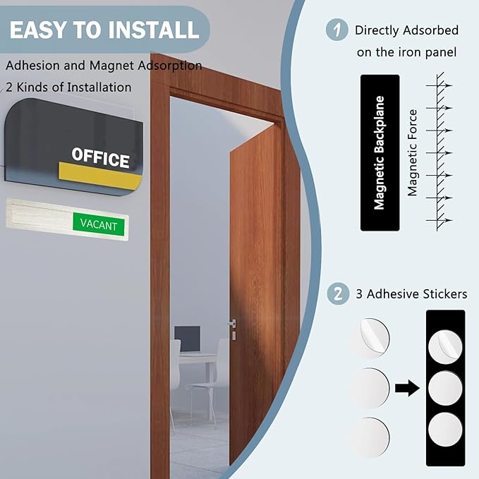 Vacant/In Use Privacy Sign for Home Office Restroom Conference Hotels Hospital - Image 2