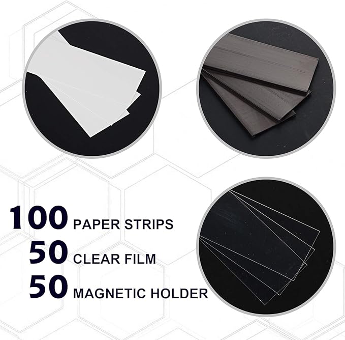 LLPT Magnetic Label Holder 4" x 1.2" 50 Packs C Channel 300g White Paper Cards - Image 3