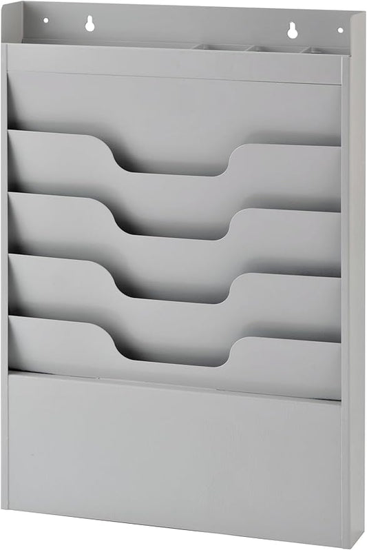MAXXBUILD 4 Tier Wall Mounted File Organizer, Metal Task Rack by Unknown