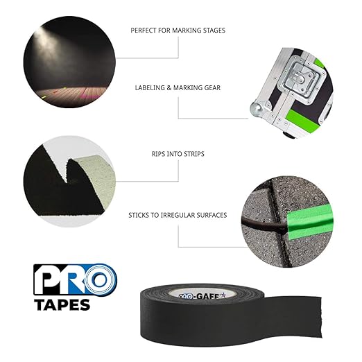 3" Pro Gaff Gaffers Tape 55 yards length black matte. Premium Heavy-Duty - Image 6