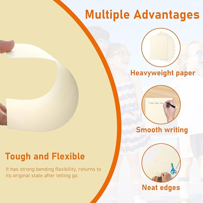 Guakicae 60 Sheets Cream Cardstock 4 x 6 Ivory Paper, 300gsm/110lb Heavyweight - Image 3