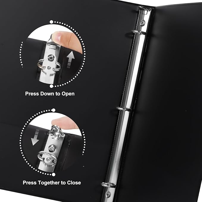 CIXILDTS 1-inch Round Ring Binder, Durable 1" 3 Ring Binder Fit Letter Size - Image 5