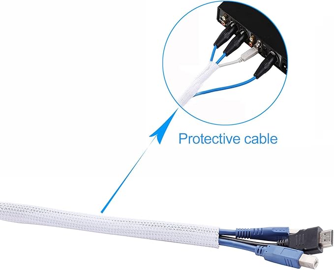 QCSIW 1/4" x25ft Split Sleeve Wire Loom Tubing - Image 5