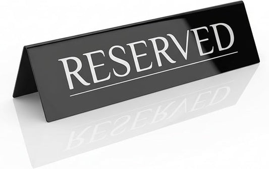 6 Reserved Table Signs – Black Stainless Steel by ADAPTICGROUP