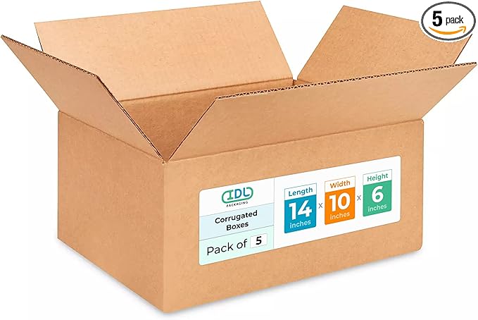 Medium Moving & Shipping Boxes 14 x 10 x 6 inches by IDLPackaging