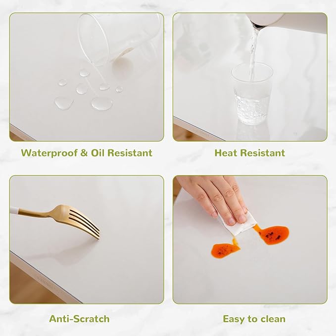Eisdroma 60 x 84 Inch Clear Table Cover Protector, 1.5mm Plastic Table Cover - Image 4