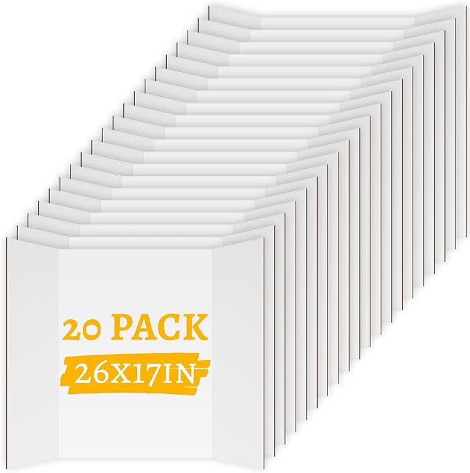 20 Pack Trifold Poster Board, School Projects, Graduation Party, Event Displays by VZZNN