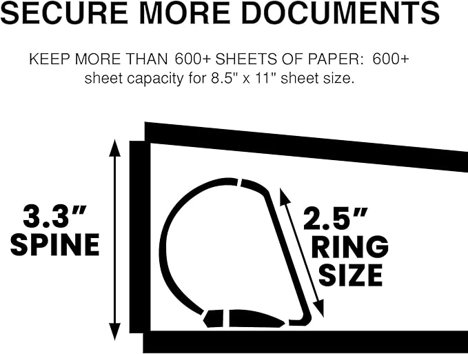 Ring Binder Depot 3, Professional Angle D Ring Binder 2.5 Inch, Presentation - Image 3