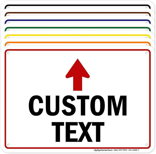 Custom Arrow, Custom Directional Sign, Up Arrow, 7x10 Inches, 55 mil thick HDPE by MySignCenter
