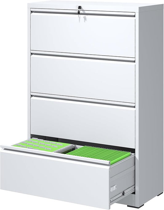 FLIXELIO File Cabinets 4 Drawer, Metal Office Storage Filing Cabinet by FLIXELIO