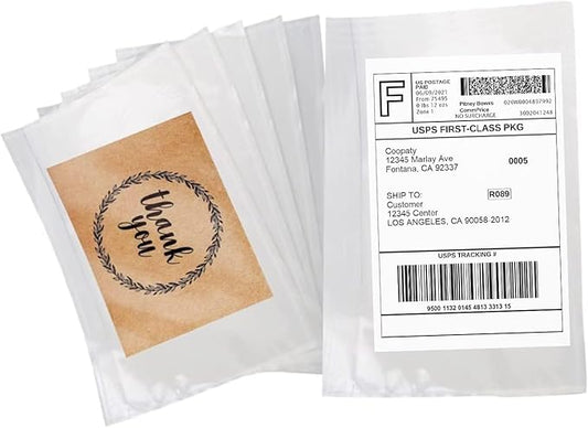 Coopaty 6" x 9" Adhesive Packing List Envelopes Clear Plastic Mailing Shipping by COOPATY