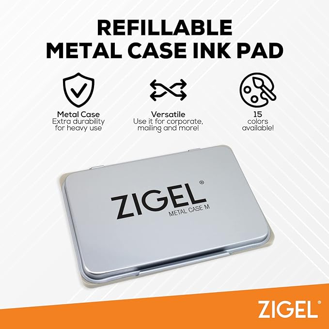 Metal Case Stamp Pad Medium Size, Light Blue Color - Image 3