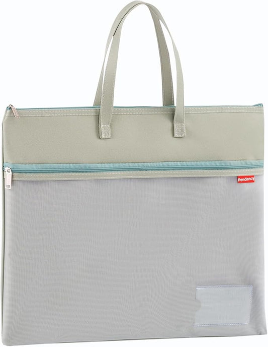Pendancy Mesh Zipper Pouch A4 Size, Large Double Pocket Waterproof File Bag by Pendancy