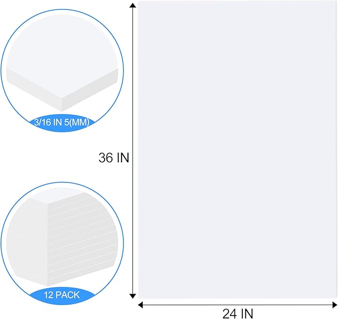 ToLanbbt 12 Pack White Foam Board, Displaying - Image 2