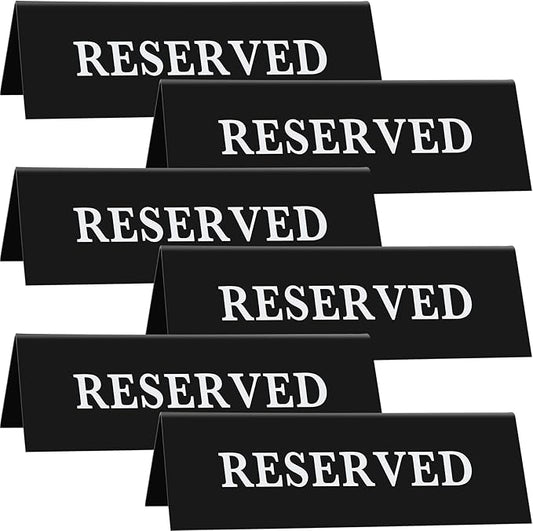 6 Pieces Plastic Reserved Table Sign Table Tent Wedding Guest Reservation Seat by Maitys