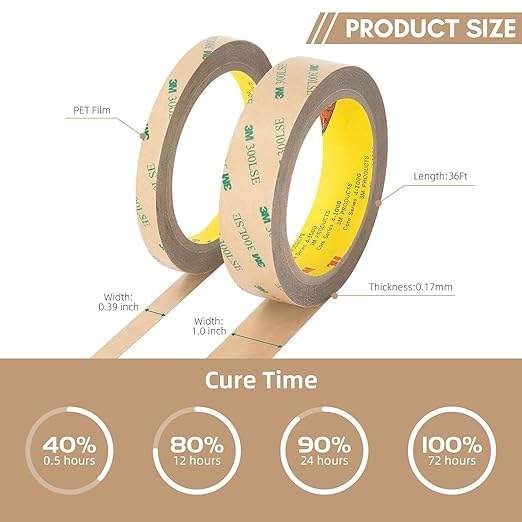 Made of 3M 300LSE Double Sided Tape 0.75" x 36Ft Clear, Heavy Duty Mounting Tape - Image 8