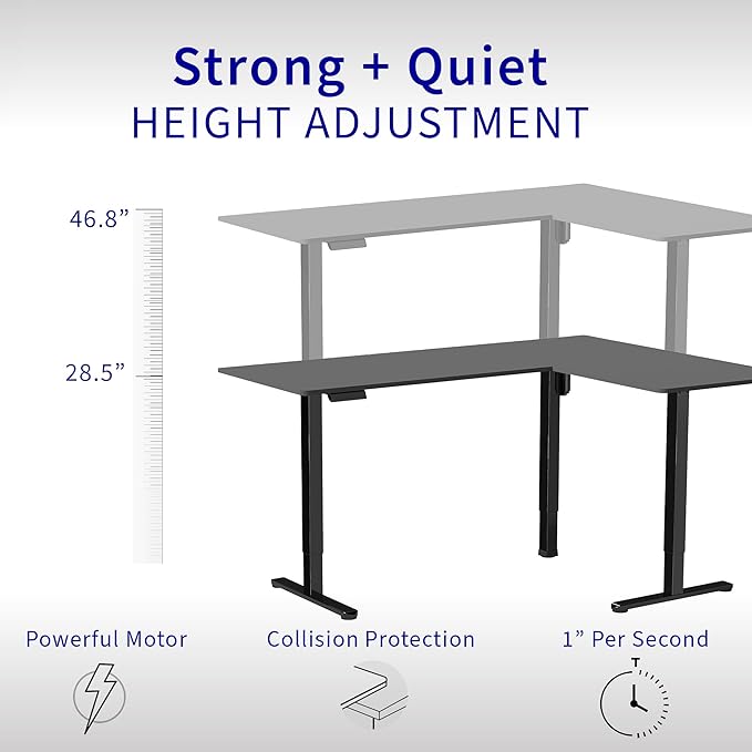 VIVO Electric Corner 84 x 63 inch L-Shaped Standing Desk, Memory Height - Image 3