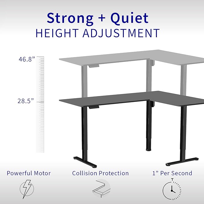 VIVO Electric Corner 63 x 47 inch L-Shaped Standing Desk, Memory Height - Image 3