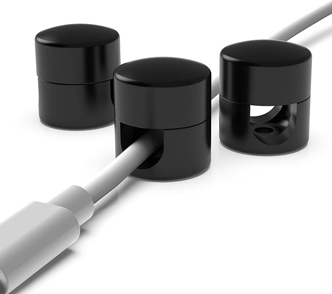 ICONIT Cable Anchors for Desk Organization Black | Premium Aluminum Cord by ICONIT