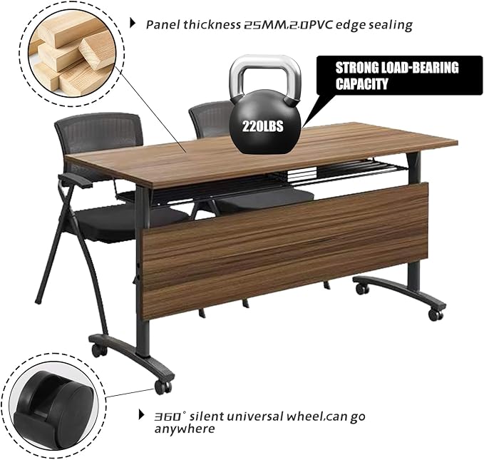 Modular Conference Room Tables for 8–10 People, Folding Conference Table on - Image 6