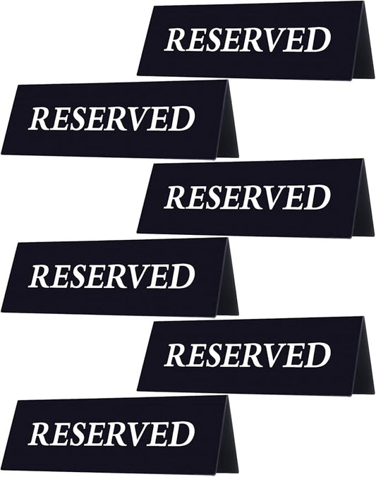 6 Pieces Plastic Reserved Table Sign by Gvhntk