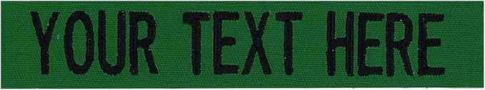 Custom Uniform Name Tapes Solid Colors. Kelly Green Fabric, 5 Inch Hook Fastener by NORTHERNSAFARI