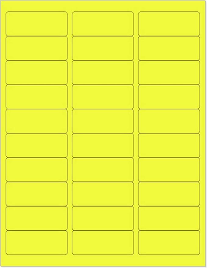NextDayLabels 8-1/2 x 11" Neon Color High Light Fluorescent Labels by NextDayLabels