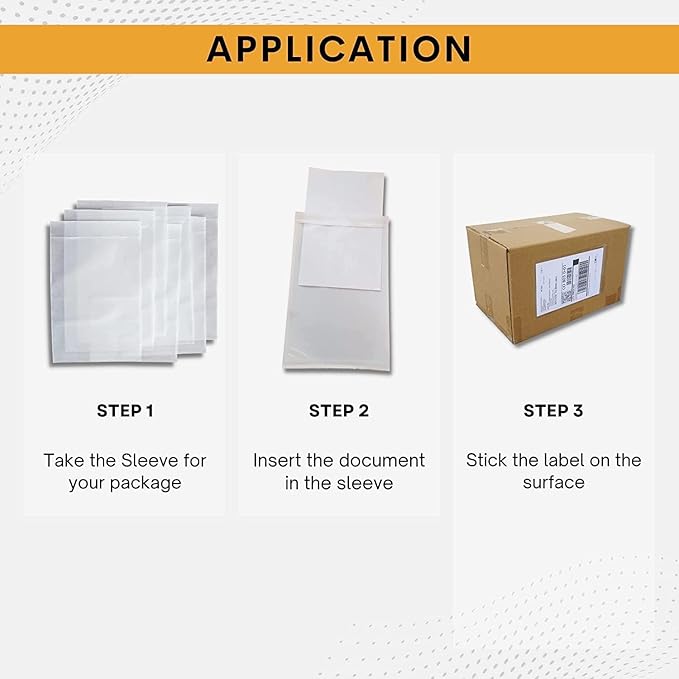 200 Pack 6"x9" Shipping Label Sleeves – Clear Self-Adhesive Packing Slip Pouches - Image 2