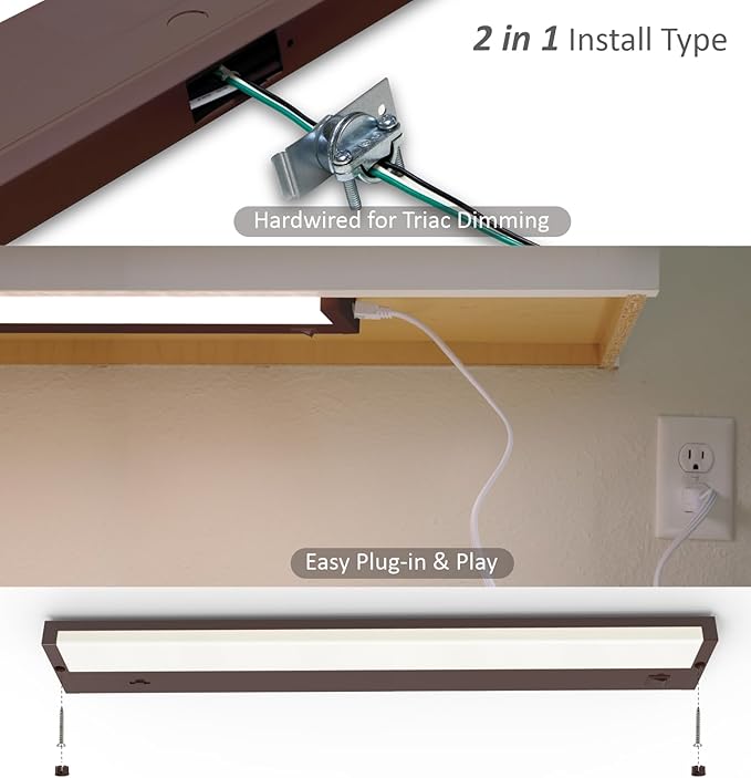 Leetdud LED Under Cabinet Lighting Hardwired or Plug in, 12 Inch 6W, Dimmable 5 - Image 6