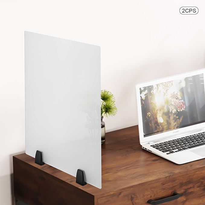 2 Pack Clamp-on Desk Privacy Panels, Frosted Acrylic Desk Dividers - Image 6