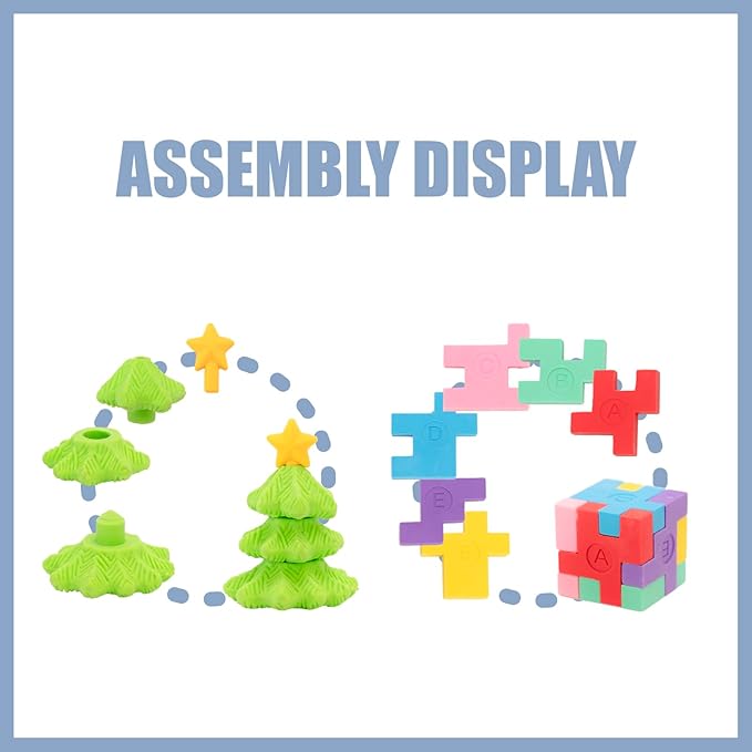 CLOCK KING 132pcs 3D Cute Kids Erasers, Random Desktop Pet Toys Gifts, - Image 3