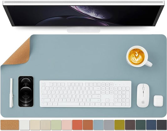 Cork Desk Mat - Dual-Sided Desk Pad by HOMIEAZICOZI