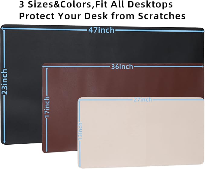 Wolaile PU Leather Desk Pad Blotter 27x13 inches, Non-Slip Base Waterproof - Image 5