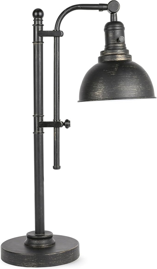 VONLUCE Rustic Desk Lamp Bronze Adjustable, Industrial Style Metal Task Lamps by Vonluce