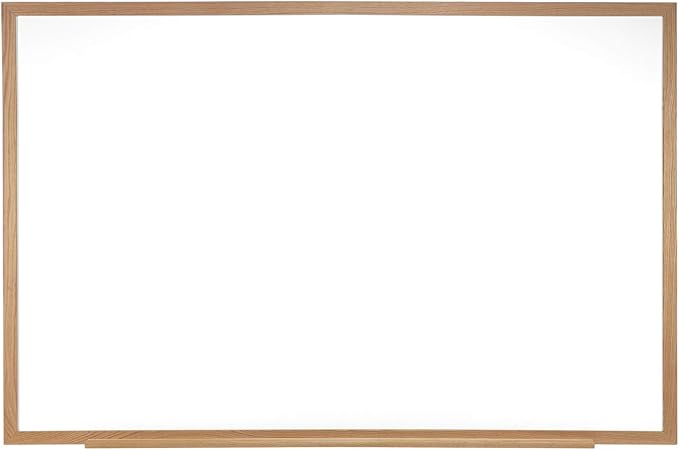 Ghent 4 x 5 Porcelain Magnetic Whiteboard, Wood Frame, 1 Marker, 1 Eraser by Ghent