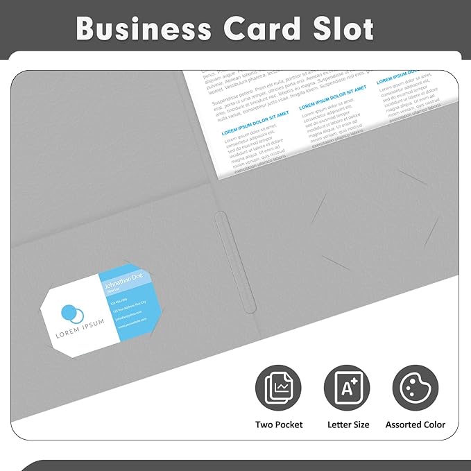 Two Pocket Folders, PANDRI 30 Pack 2 Pocket Folders, Letter Size Paper File - Image 5