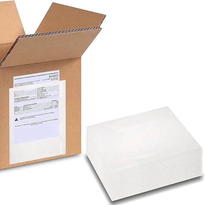PSBM 1000 PCS 5.5 x 10 Inch Clear Blank Packing List Envelopes, Shipping by PackagingSuppliesbymail
