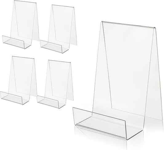 ZOEY Acrylic Book Stand with Ledge Clear Display Easels Plate by ZOEY
